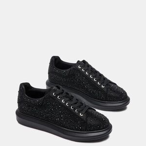 Steve Madden Black Glitter Sneakers